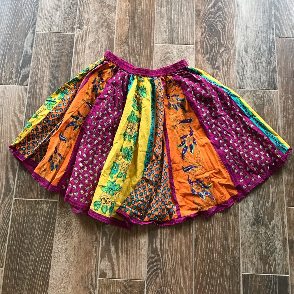 Indian print sari patten circle skirt S,M,L India